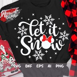 let it snow svg, christmas svg, christmas trip svg, magic castle svg, snowflake svg, mouse ears svg, dxf, png