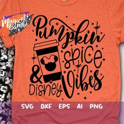 pumpkin spice vibes svg, fall svg, autumn leaves svg, fall mouse svg, fall svg, pumpkin mouse svg, trip svg, mouse ears