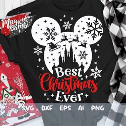 best christmas ever svg, santa reindeers svg, christmas svg, christmas trip svg, magic castle svg, snowflake svg, mouse