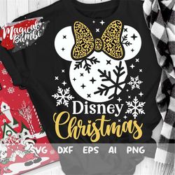 christmas svg, snowflake svg, christmas trip svg, leopard ribbon svg, magic castle svg, mouse ears svg, dxf, png