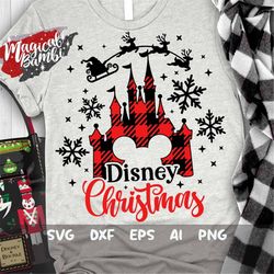 christmas svg, snowflake svg, christmas trip svg, plaid castle svg, magic castle svg, mouse ears svg, dxf, png