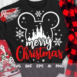 castle mouse merry christmas svg, snowflake svg, christmas trip svg, mouse castle svg, magic castle svg, mouse ears svg,