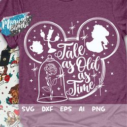 tale as old as time svg, beauty svg, magical castle svg, beast svg, vacation svg, trip svg, mouse ears svg, dxf, png