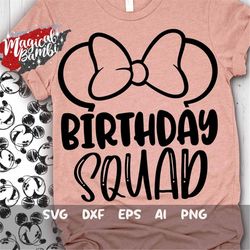 birthday squad svg, mouse ears svg, vacation svg, magical trip svg, magical castle svg, birthday mouse svg, dxf, png