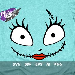 face shirt svg, sally svg, halloween svg, halloween shirt, jack svg, nightmare svg, christmas svg, cut file, dxf, png