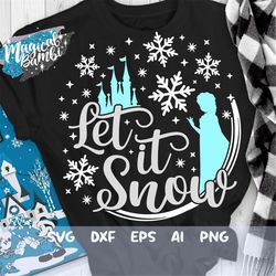 let it snow svg, christmas svg, new year trip, frozen princess svg, magic castle svg, snowflake svg, cut files svg, dxf,