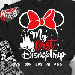 my first trip svg, bow mouse svg, magic mouse svg, mouse castle svg, trip svg, mouse ears svg, dxf, png