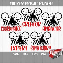 magic mouse bundle svg, magic mouse svg, magical castle svg, magic creator, magic coordinator, magic financier, mouse ea