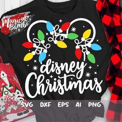 christmas svg, christmas lights mouse svg, christmas svg, christmas trip svg, lights castle, magic castle, mouse ears sv