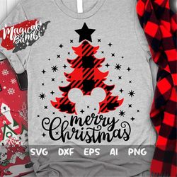 merry christmas svg, christmas mouse svg, christmas trip svg, plaid tree svg, plaid mouse svg, mouse ears svg, dxf, png