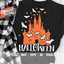 halloween svg, halloween castle svg, trick or treat svg, spooky castle svg, halloween mouse svg, cut files, svg, dxf, pn