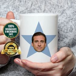 the office gifts, the office mug, michael scott office star mug, the office face mug, photo mug, custom photo mug, star