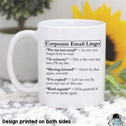 corporate email lingo coffee mug  office coworker and boss ceo work gifts