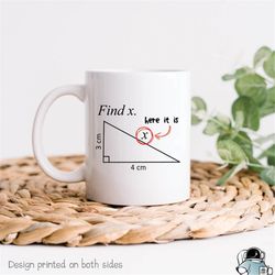 math mug, mathematics mug, find x mug, math coffee mug, math teacher mug, math teacher gift, math gifts, math major gift