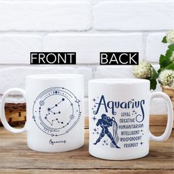 aquarius mug - aquarius gift - aquarius constellation coffee mug - zodiac gifts for aquarius - aquarius february birthda