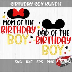 birthday boy svg bundle, 3 matching shirts svg, magic mouse svg, magical castle svg, family trip svg, mouse ears svg, dx