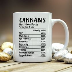 cannabis mug, cannabis gift, cannabis nutritional facts mug,  best cannabis ever gift, funny cannabis gift, best cannabi