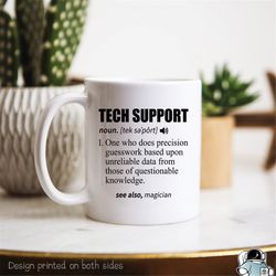 tech support definition coffee mug  funny computer technician it gift