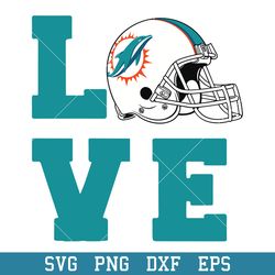 Miami Dolphins Love Svg, Miami Dolphins Svg, NFL Svg, Png Dxf Eps Digital File