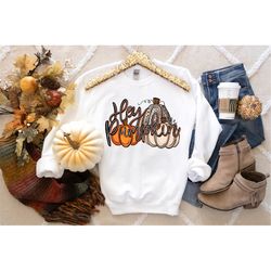 hey pumpkin, hello pumpkin, fall shirt, pumpkin shirt, fall women, fall tshirts, retro shirt, thanksgiving shirts, leopa