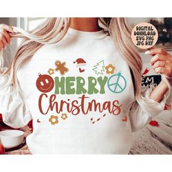 retro christmas svg png jpg dxf, merry christmas svg, vintage christmas svg, holiday shirt design, santa gingerbread sil