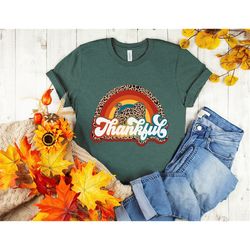 leopard turkey shirt, cheetah turkey shirt,thanksgiving shirt,thankful shirt,fall shirt,rainbow thankful turkey shirt,fa