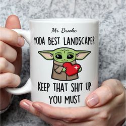 personalized gift for landscaper, yoda best landscaper, landscaper gift, gift for landscaper, funny personalized landsca