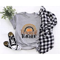 thanksgiving teacher shirt,thankful rainbow pumpkin shirt,thanksgiving vacation shirt,family thanksgiving shirt,thanksgi