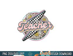 retro groovy hippies teacher back to school funny gift  png, sublimation copy
