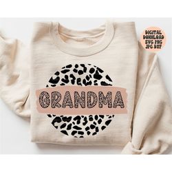 grandma svg, png, jpg, dxf, cheetah grandma, leopard grandma, mother's day svg, silhouette, cricut, sublimation, commerc