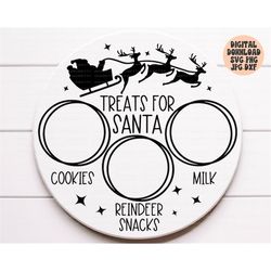 cookies for santa tray svg, png, dxf, jpg, treats for santa svg, treats for santa tray svg cut file, treats for santa si