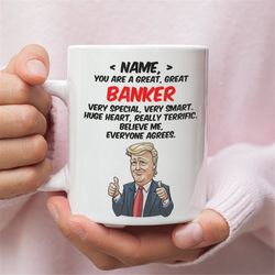 Personalized Gift For Banker, Banker Trump Funny Gift, Banker Birthday Gift, Banker Gift, Banker Mug, Funny Gift For Ban