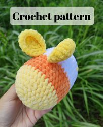 crochet candy corn bee plushie pattern , crochet bumble bee pattern