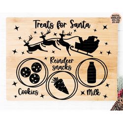 cookies for santa tray svg, png, dxf, jpg, treats for santa svg, treats for santa tray svg cut file, treats for santa si