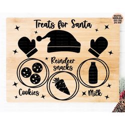 cookies for santa tray svg, png, dxf, jpg, treats for santa svg, treats for santa tray svg cut file, treats for santa si