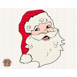 santa claus svg png jpg dxf, retro christmas svg, vintage christmas svg, santa svg, father christmas svg, santa face svg