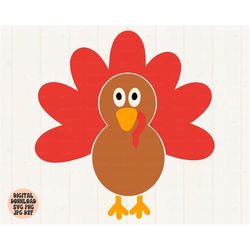 thanksgiving turkey svg, png, jpg, dxf, turkey svg, thanksgiving svg, cute turkey svg, kids svg, cut file, silhouette, c