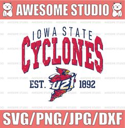 vintage 90's iowa state cyclones svg, iowa state svg , vintage style university of iowa state png svg dxf ncaa svg, ncaa