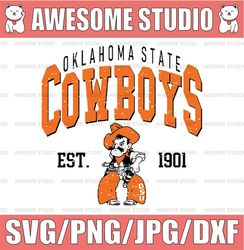 vintage 90's oklahoma state cowboys svg, oklahoma statesvg ,vintage style university of oklahoma state png svg dxf ncaa