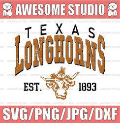 vintage 90's texas longhorns svg, texas svg , vintage style university of texas png svg dxf ncaa svg, ncaa sport svg, di