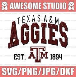 vintage 90's texas a\m aggies svg, texas a\m svg, vintage style university of texas a&m png svg dxf ncaa svg, ncaa sport