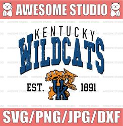 vintage 90's kentucky wildcats svg, kentucky svg , vintage style university of kentucky png svg dxf ncaa svg, ncaa sport