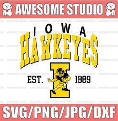 vintage 90's iowa hawkeyes svg, iowa svg, vintage style university of iowa png svg dxf ncaa svg, ncaa sport svg, digital