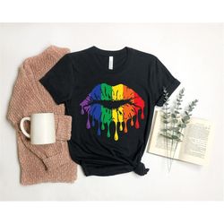 rainbow pride shirt, rainbow lips shirt, lips shirt, lgbt shirt, pride shirt, lgbt pride shirt, pride tee, lgbt, love is