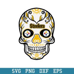 skull patterns pittsburgh steelers svg, pittsburgh steelers svg, nfl svg, png dxf eps digital file