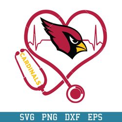 stethoscope  heart arizona cardinals svg, arizona cardinals svg, nfl svg, png dxf eps digital file