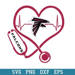 stethoscope heart atlanta falcons svg, atlanta falcons svg, nfl svg, png dxf eps digital file