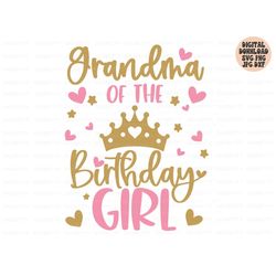 grandma of the birthday girl svg, birthday girl svg png jpg dxf, birthday svg, birthday princess svg, birthday shirt svg