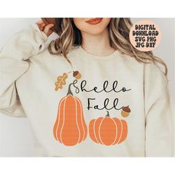 hello fall svg png jpg dxf, fall svg, love fall designs, pumpkin svg, pumpkin png, thanksgiving svg, silhouette, cricut,