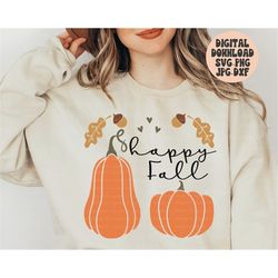 happy fall svg png jpg dxf, fall svg, happy fall designs, happy fall pumpkin svg, thanksgiving svg, autumn, silhouette,